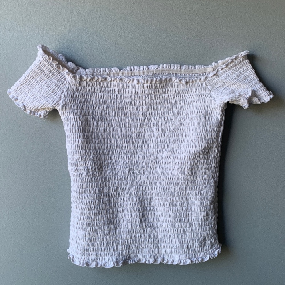 Ribbed off the shoulder Top